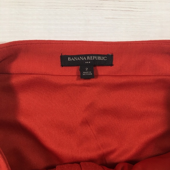 BANANA REPUBLIC Orange Zip Mini Skirt Size 2 - Picture 5 of 7